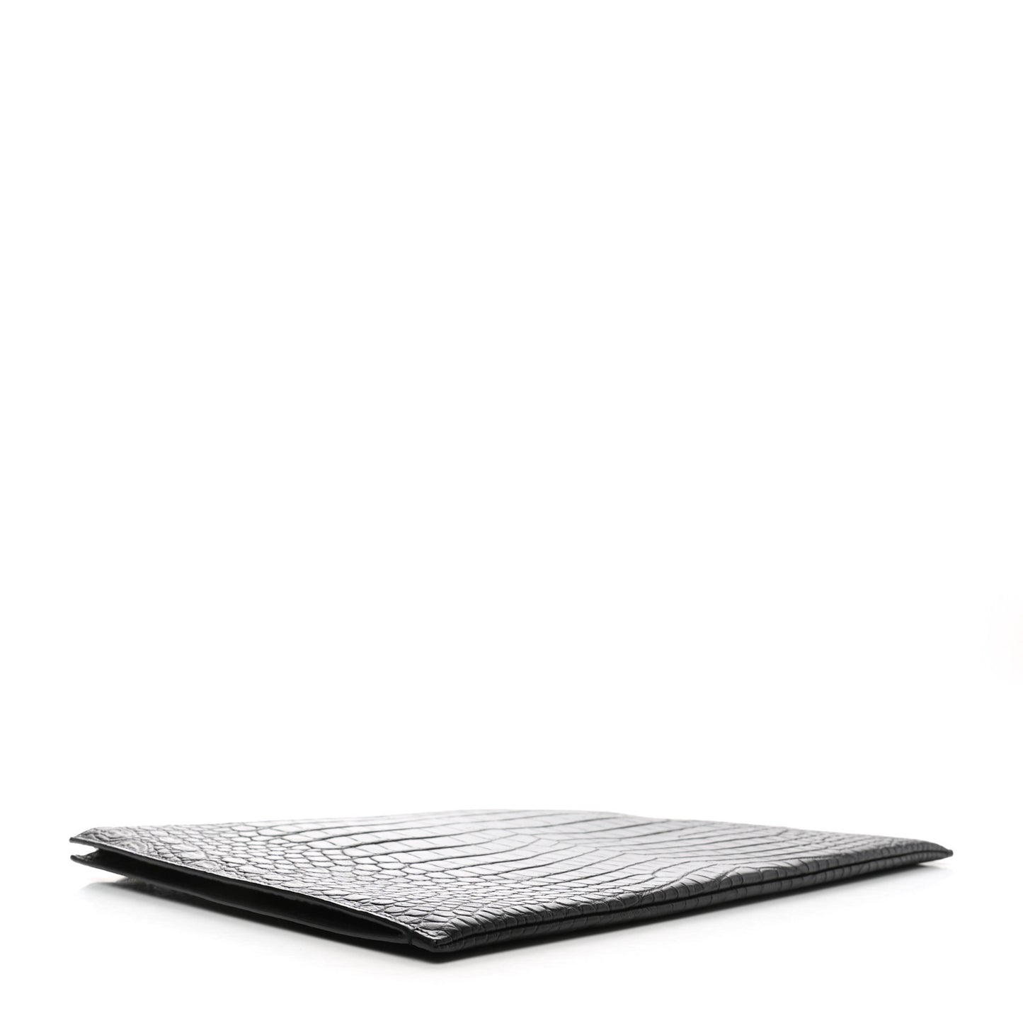 Calfskin Crocodile Embossed Document Holder Black