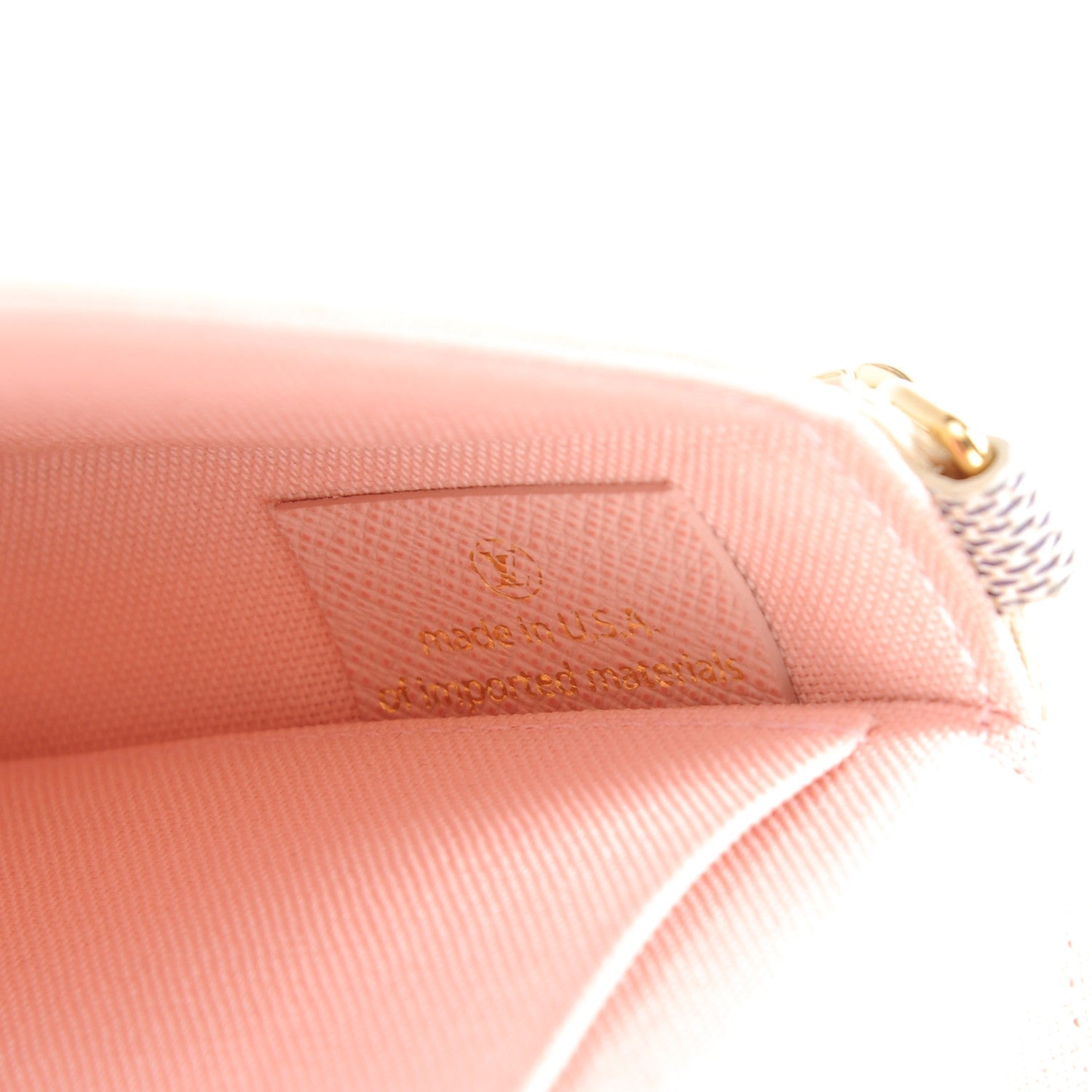 Louis Vuitton Damier Azur Pochette Felicie Chain Wallet Rose Ballerine 7 of 10