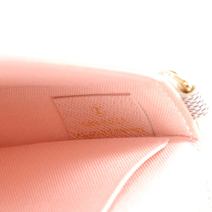 Louis Vuitton Damier Azur Pochette Felicie Chain Wallet Rose Ballerine 7 of 10