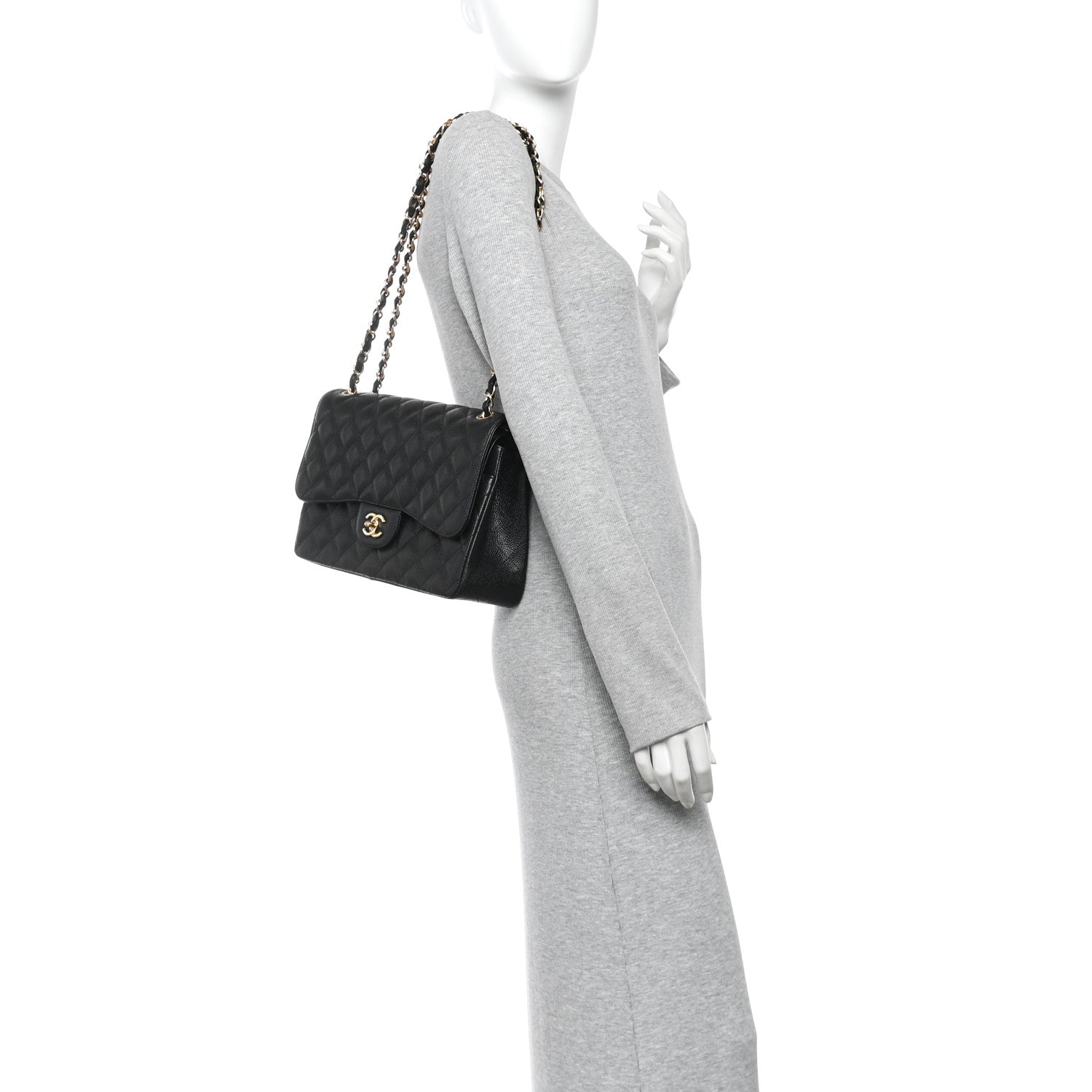 Chanel Caviar Quilted Jumbo Double Flap Black 2 of 11