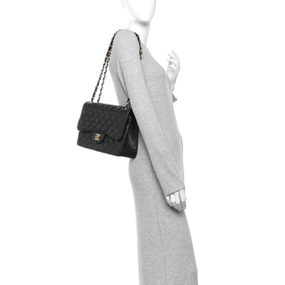 Chanel Caviar Quilted Jumbo Double Flap Black 2 of 11