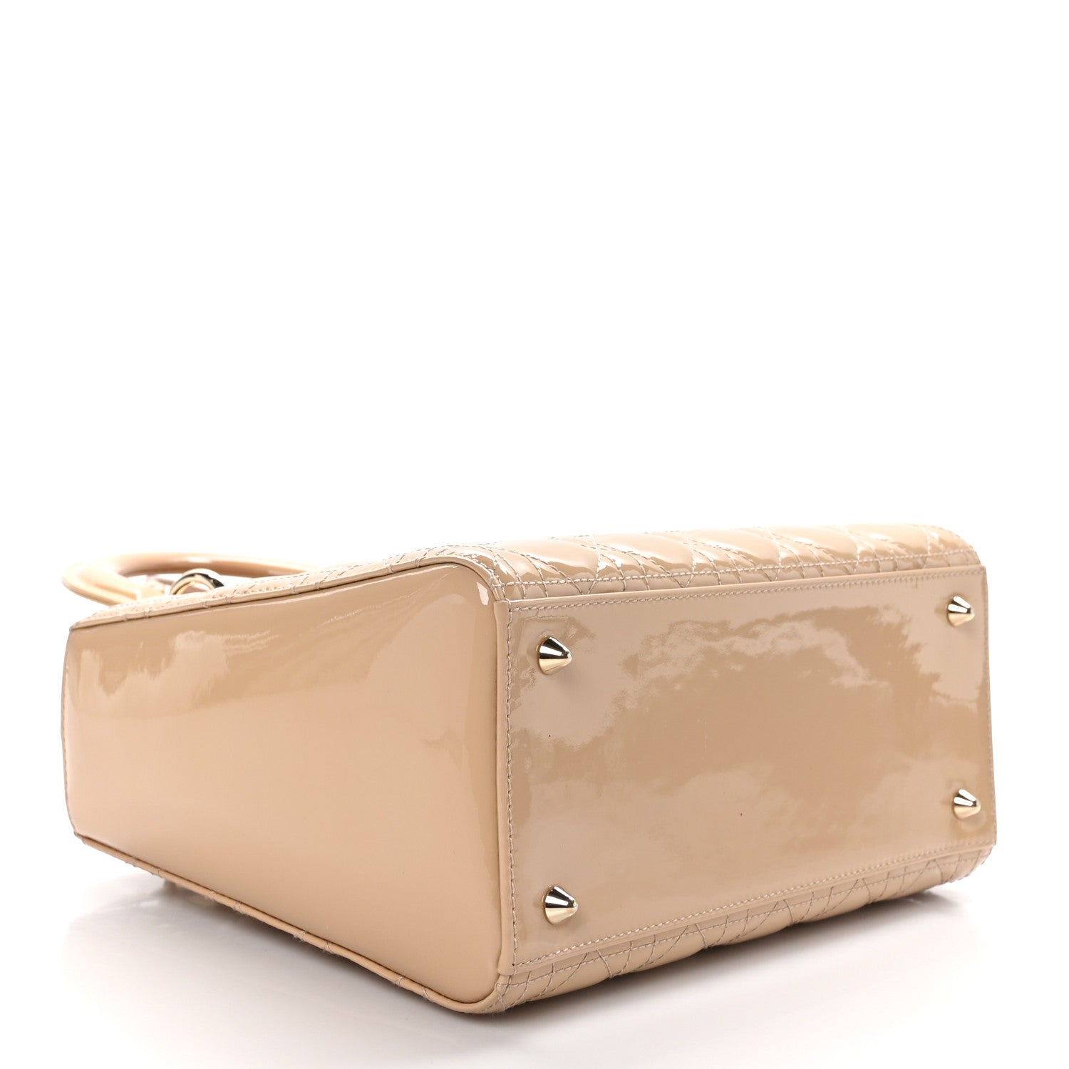 Christian Dior Patent Cannage Medium Lady Dior Beige 4 of 11