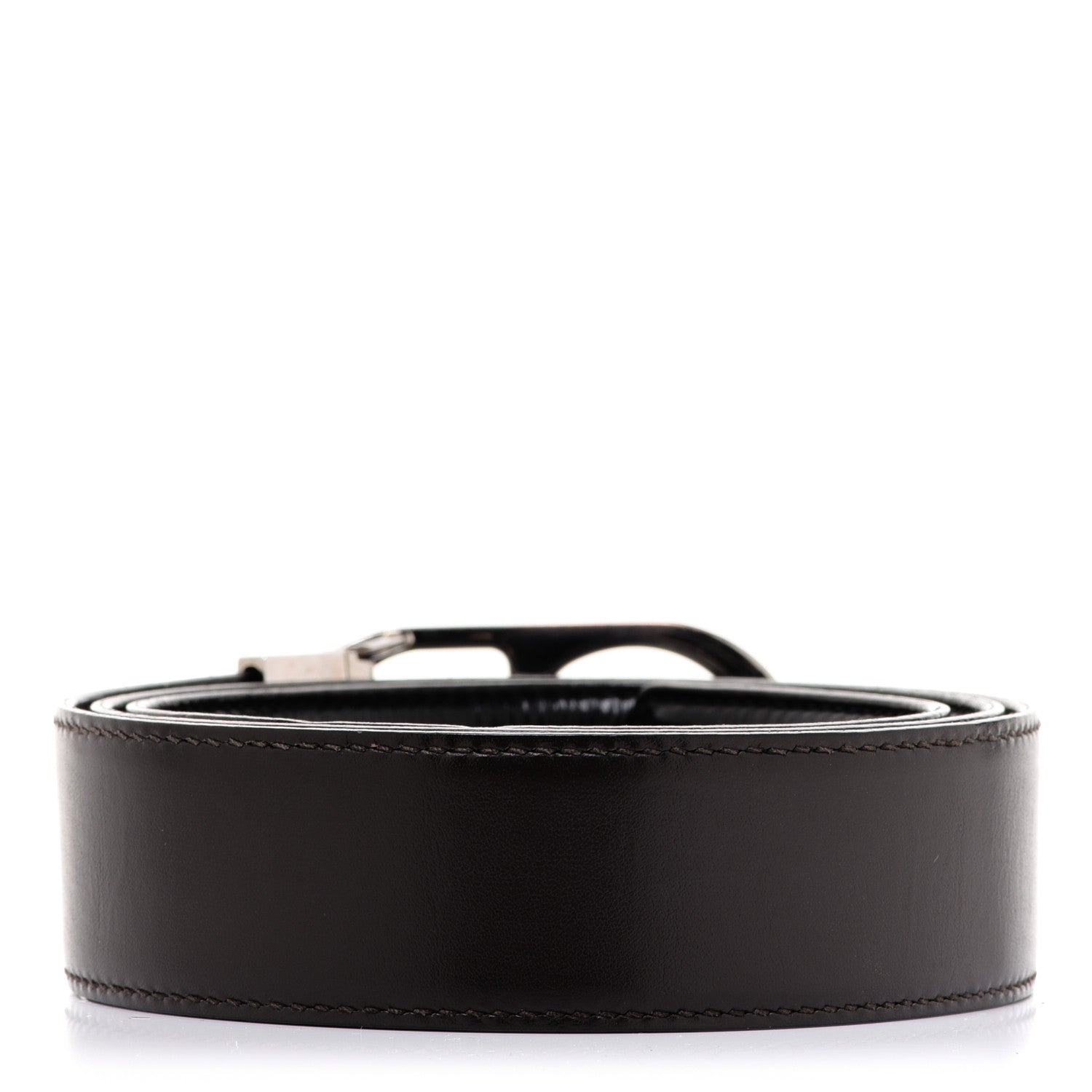 Christian Dior Calfskin 30 Montaigne Reversible Belt 85 Black Dark Brown 2 of 5