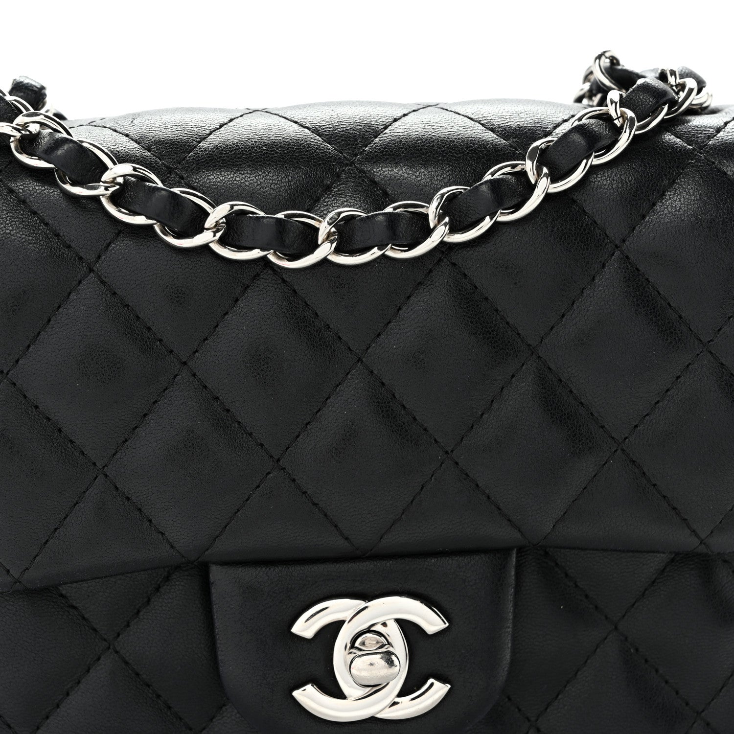 Chanel Lambskin Quilted Mini Square Flap Black 8 of 10