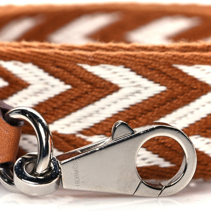 Hermes Toile Swift 25mm Sangle ZigZag Shoulder Strap Gold White 5 of 7