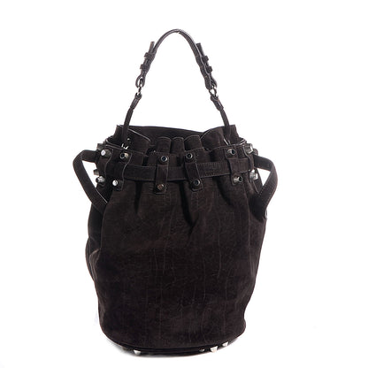 Alexander Wang Suede Diego Bucket Bag Dark Brown w Nickel Hardware 1 of 6