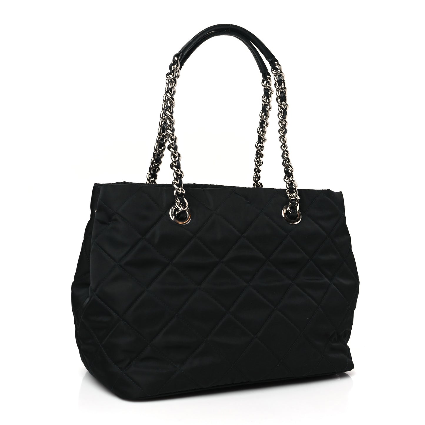 Nylon Tessuto Impuntu Quilted Tote Black