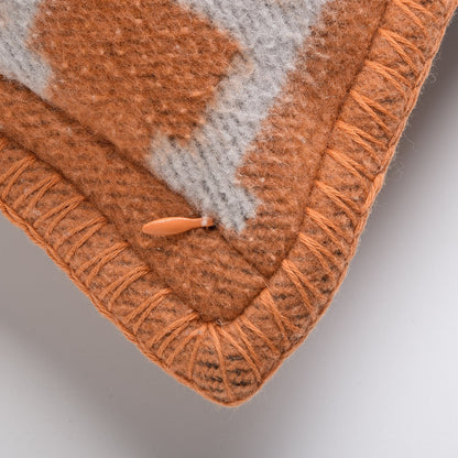 Hermes Wool Cashmere Avalon Pillow GM Ecru Potiron 4 of 5