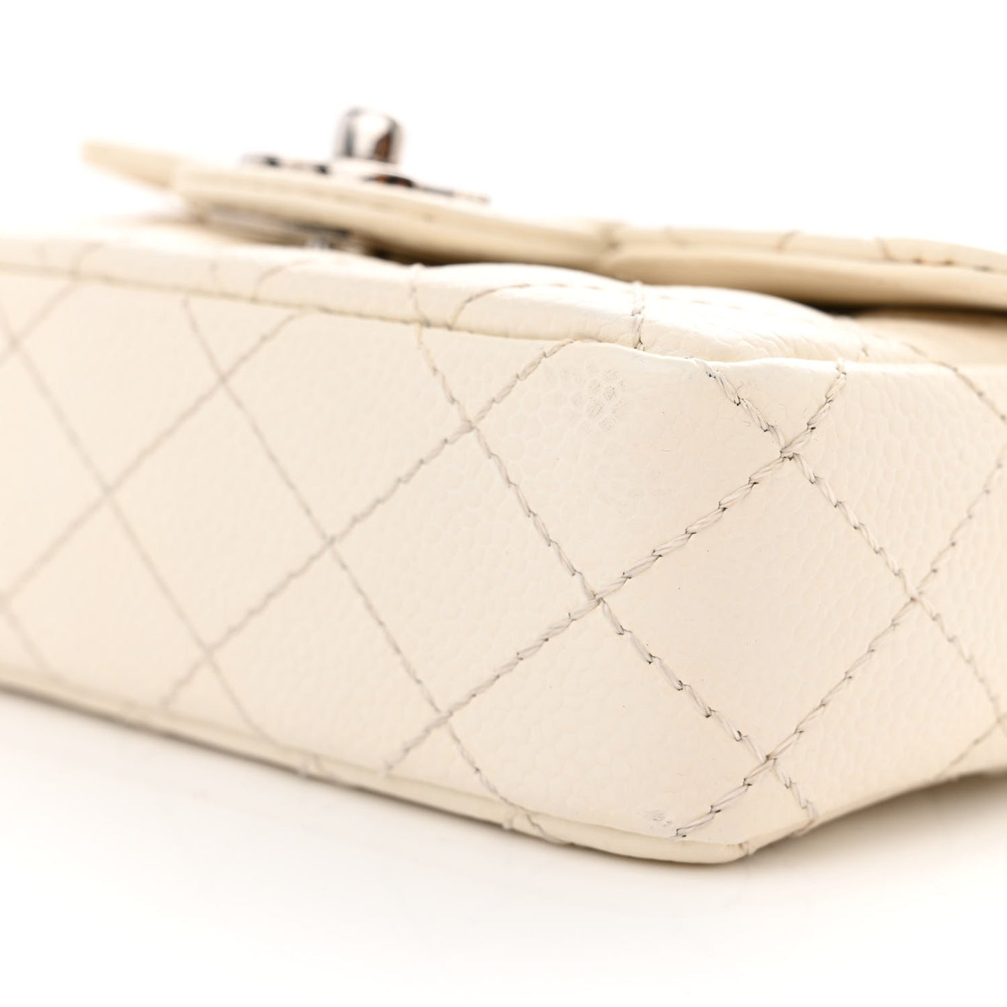Caviar Quilted Extra Mini Flap White
