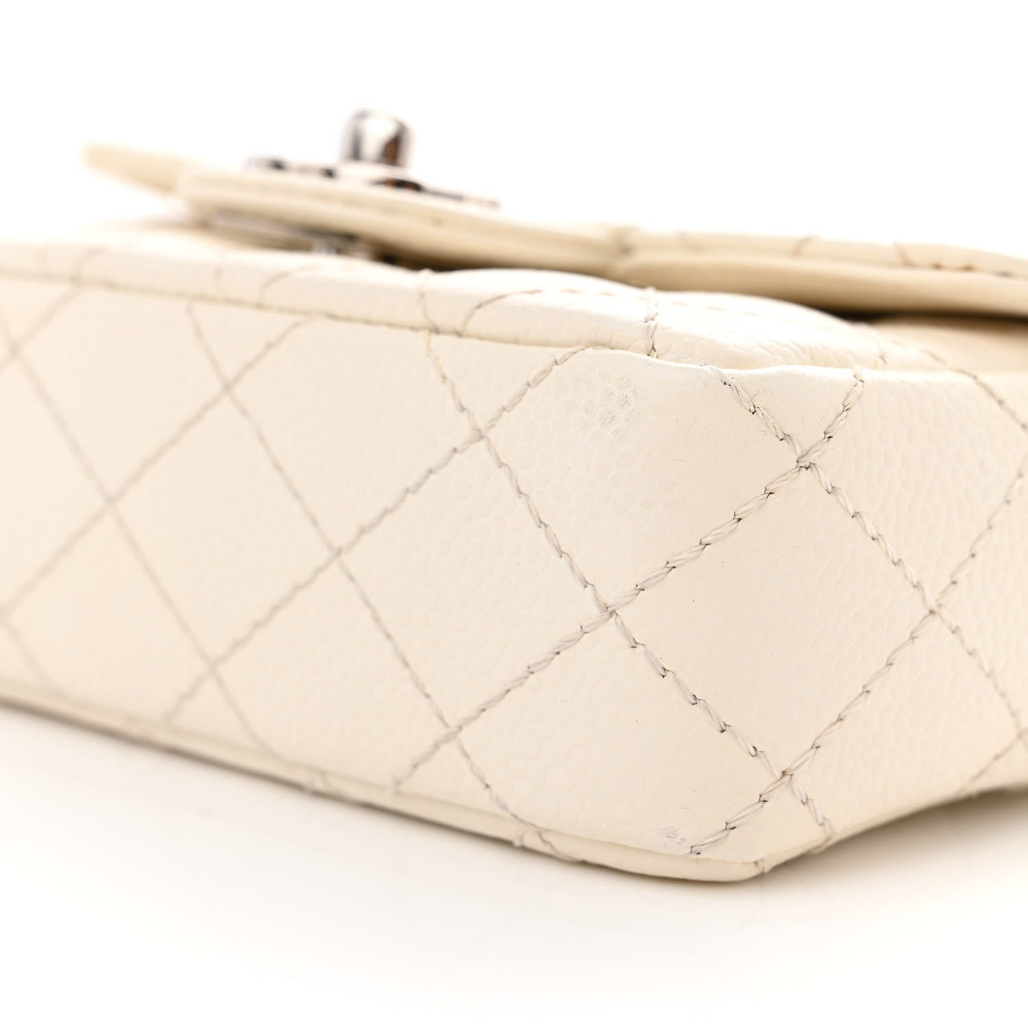 Chanel Caviar Quilted Extra Mini Flap White 10 of 11