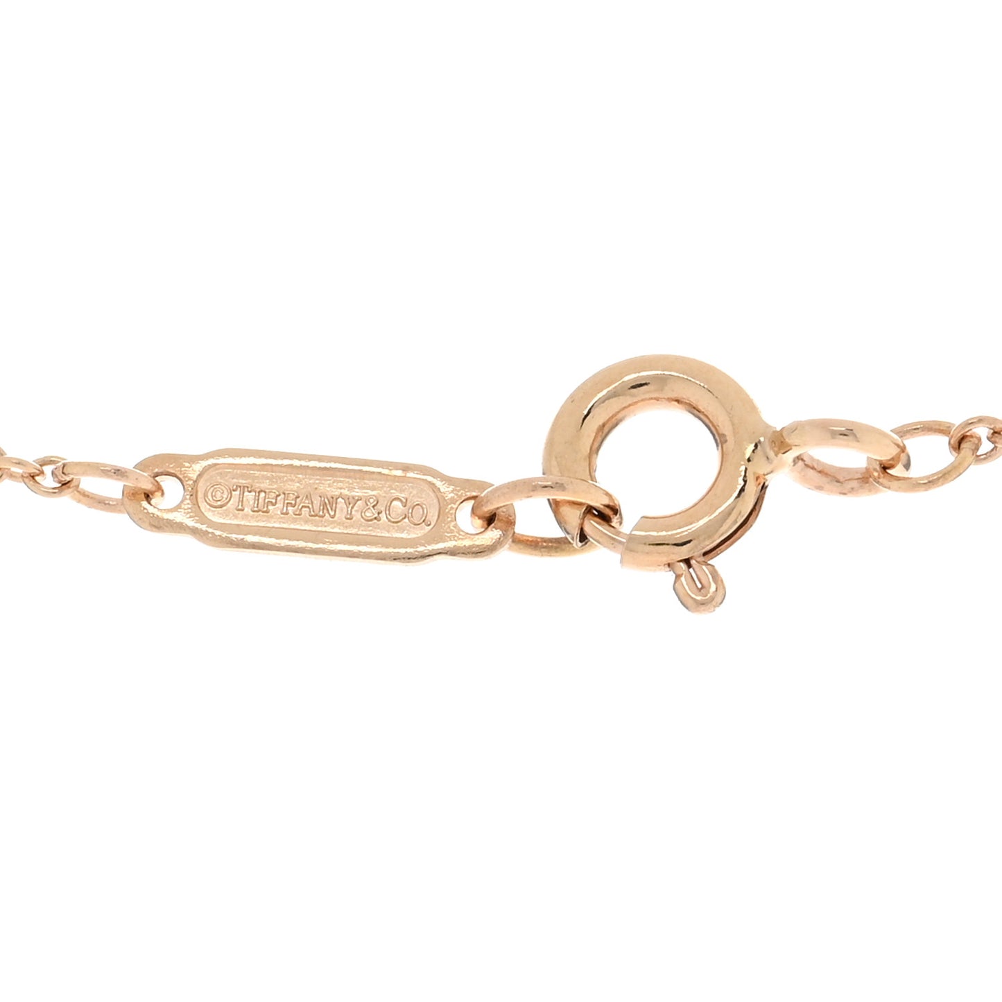 18K Rose Gold Diamond Small T Smile Pendant Necklace