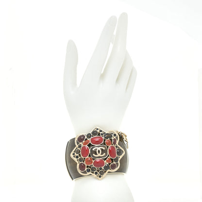 Chanel Resin CC Cuff Bracelet Gold 2 of 5