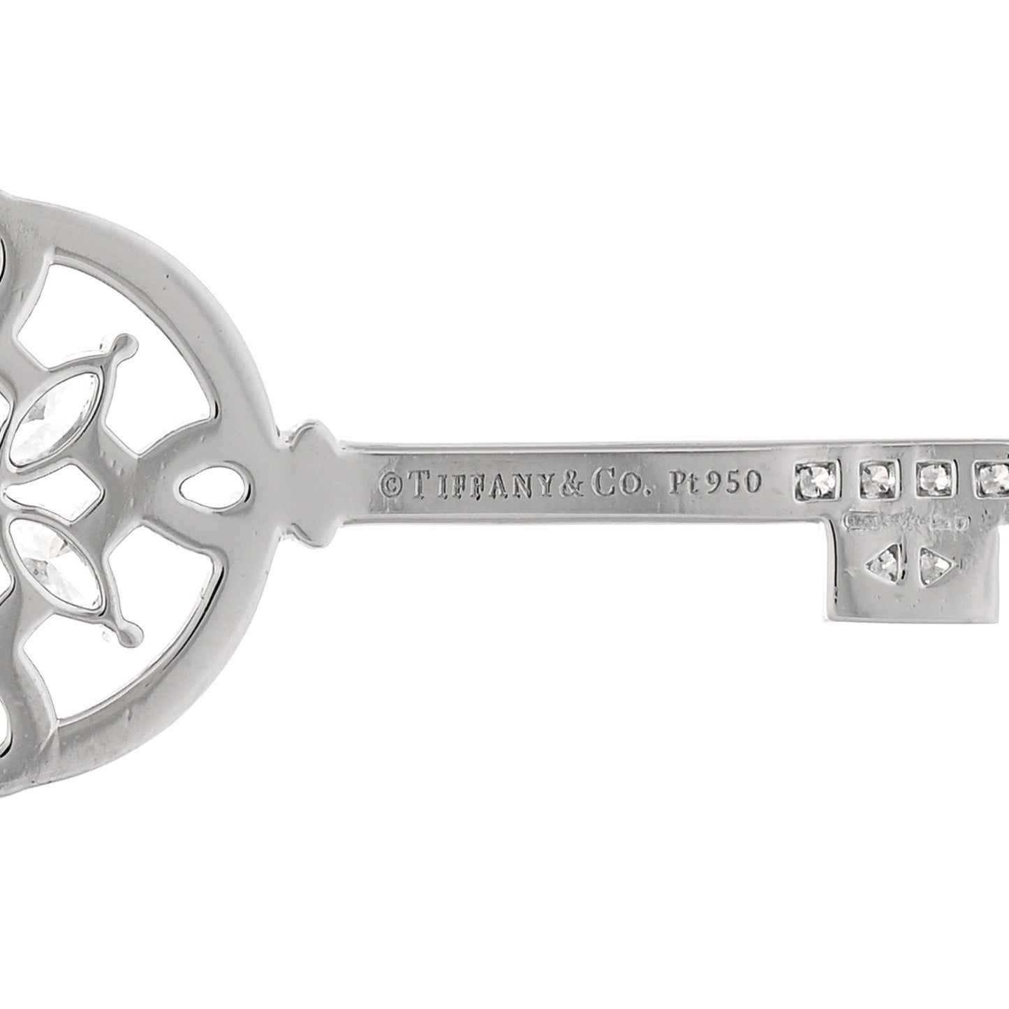 Platinum Diamond Victoria Round Key Pendant