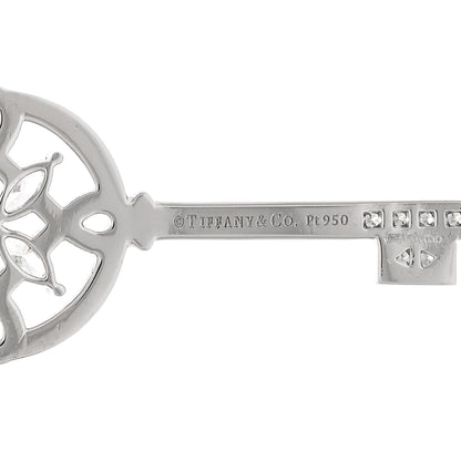 Tiffany Platinum Diamond Victoria Round Key Pendant 3 of 4