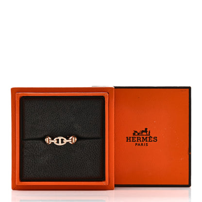 Hermes 18K Rose Gold PM Chaine d'Ancre Enchainee Ring 55 7.25 9 of 9