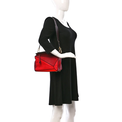 Loewe Calfskin Colorblock Small Puzzle Bag Red 2 of 9