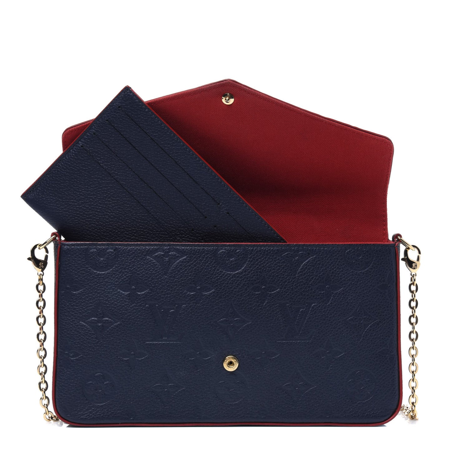Empreinte Pochette Felicie Chain Wallet Marine Rouge