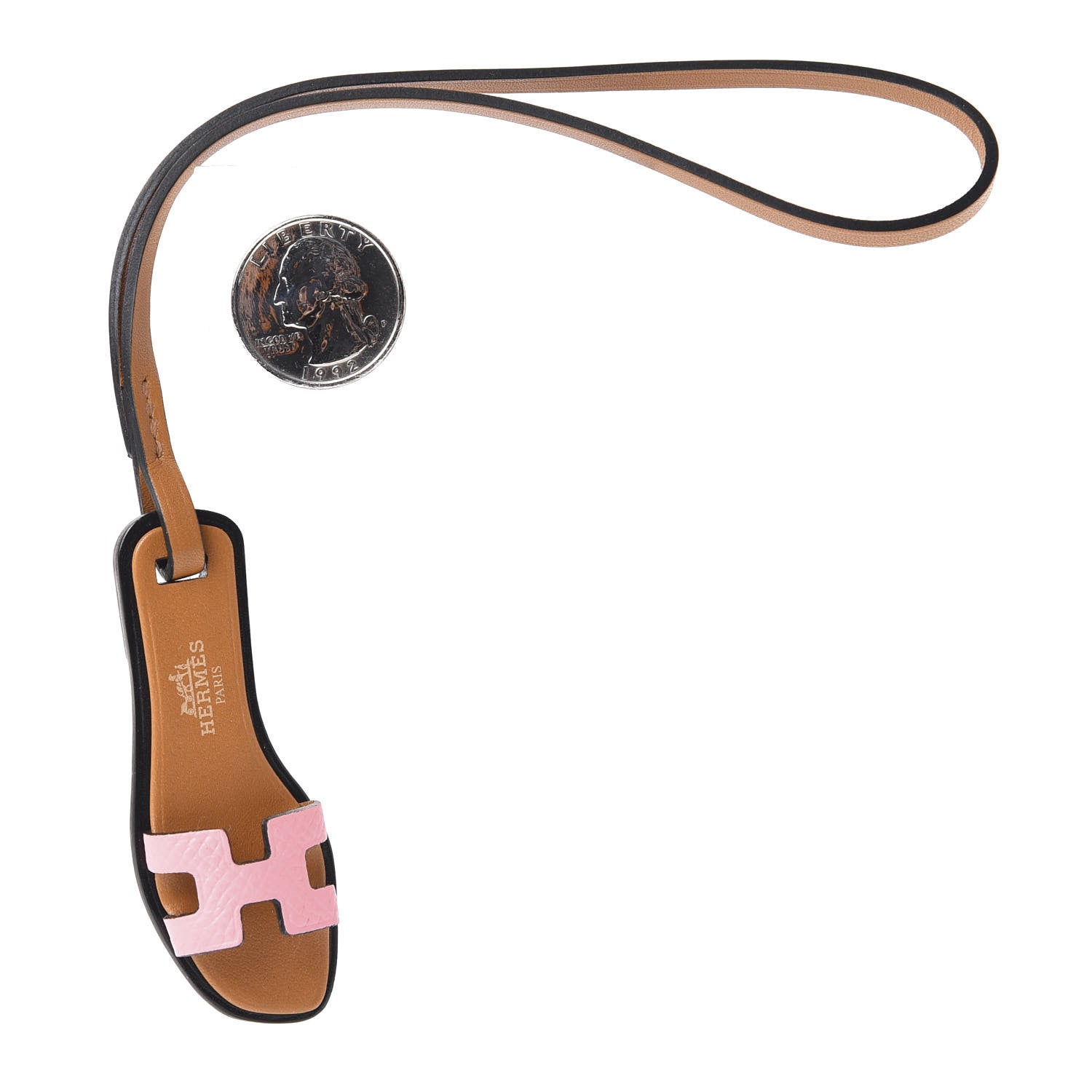 Hermes Epsom Butler Calfskin Hunter Oran Nano Bag Charm Rose Confetti Sable 2 of 6