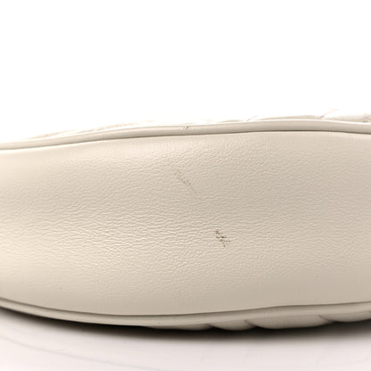 Gucci Calfskin Matelasse Mini GG Marmont Round Shoulder Bag White 9 of 13