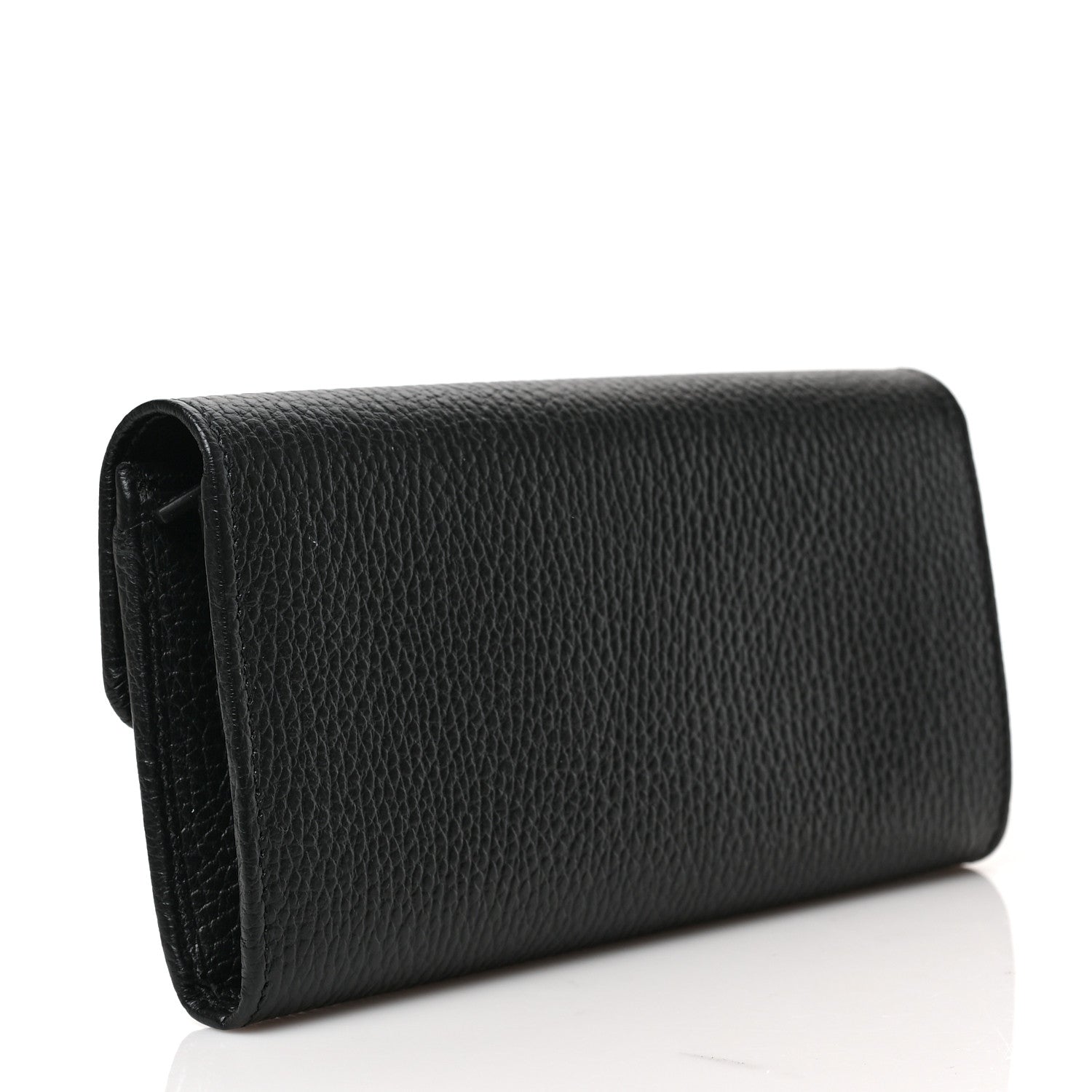Gucci Dollar Calfskin Interlocking G Continental Wallet Black 3 of 6