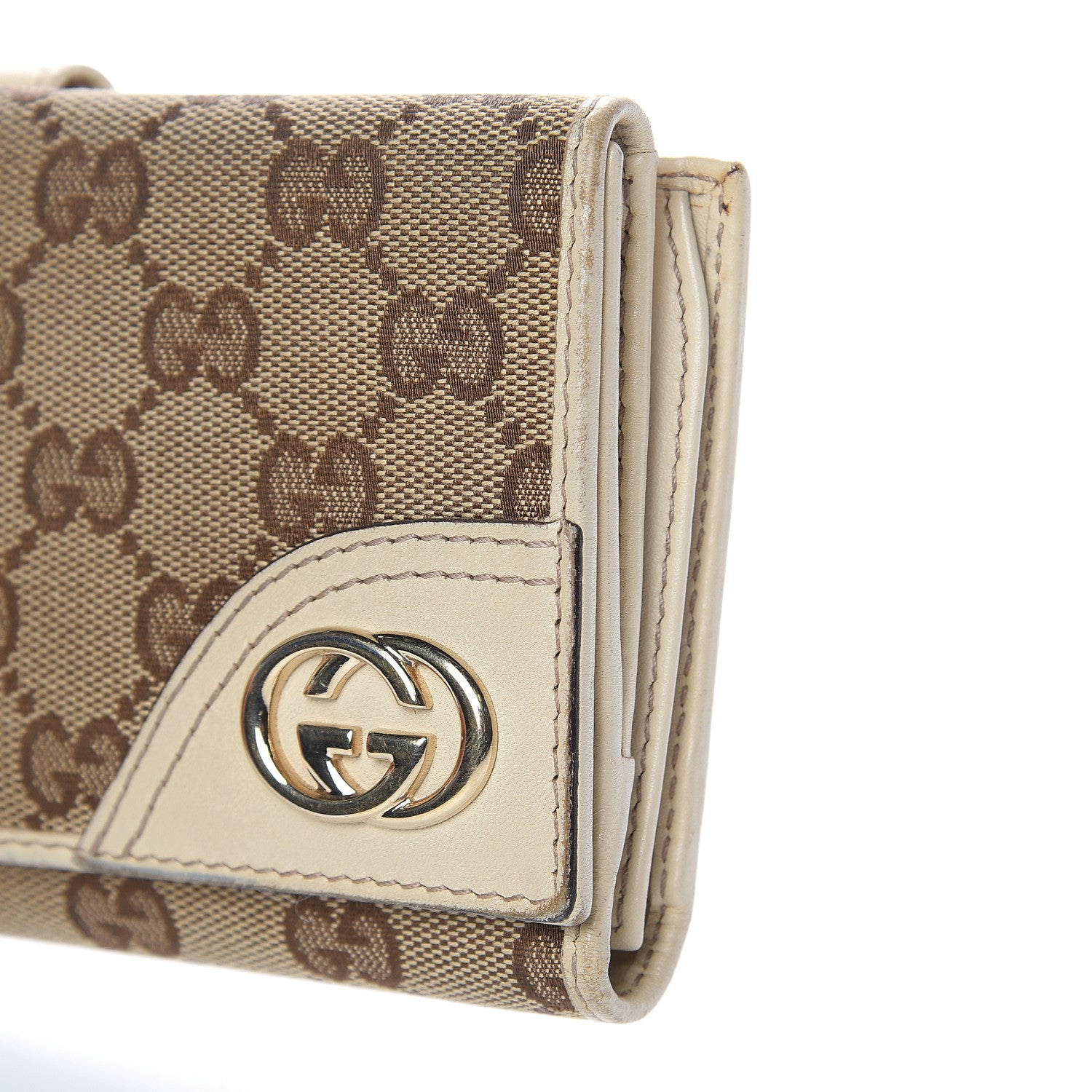 Gucci Monogram New Britt Continental Snap Wallet Off White 10 of 16