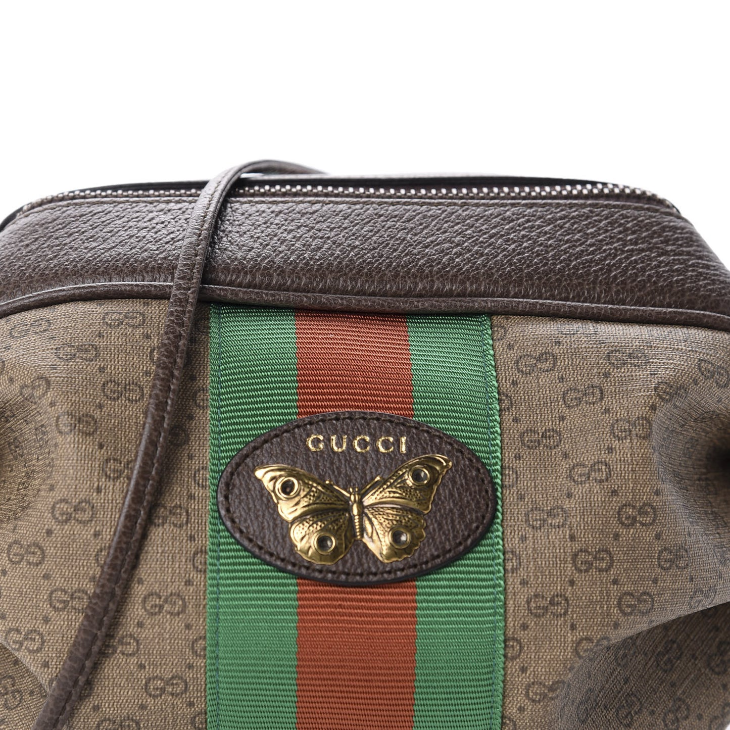 Mini Vintage GG Supreme Monogram Web Butterfly New Candy Crossbody Beige New Acero