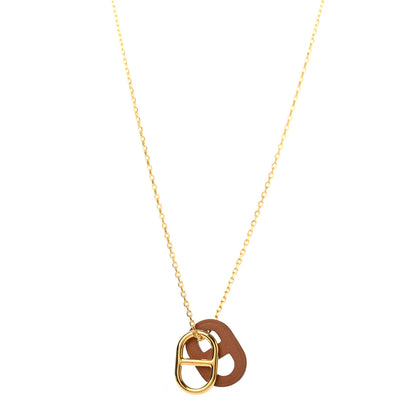 Hermes Swift O'Maillon Pendant Necklace Gold 1 of 5