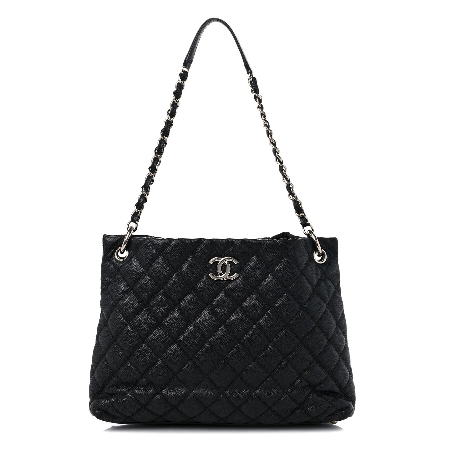 Caviar Quilted Easy Zip Tote Black
