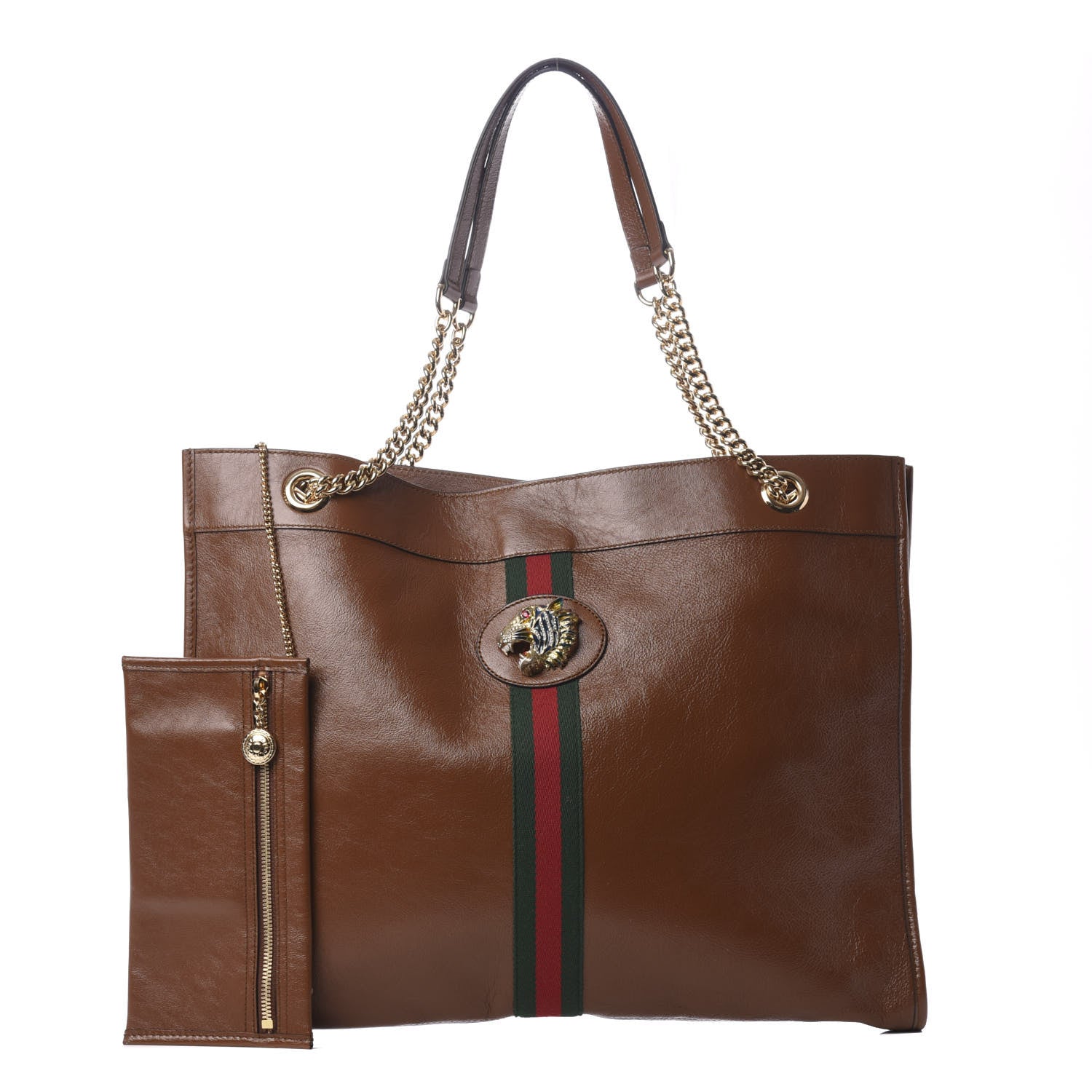 Gucci Calfskin Large Rajah Chain Tote Cuir 1 of 15