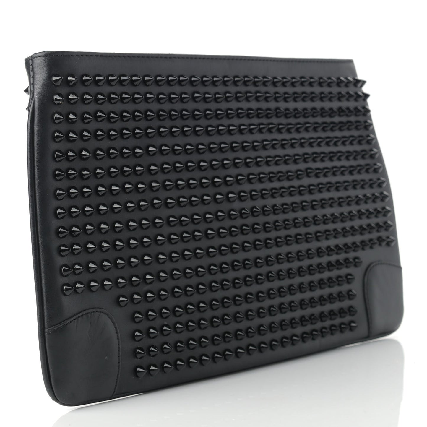 Calfskin Studded Clutch Black