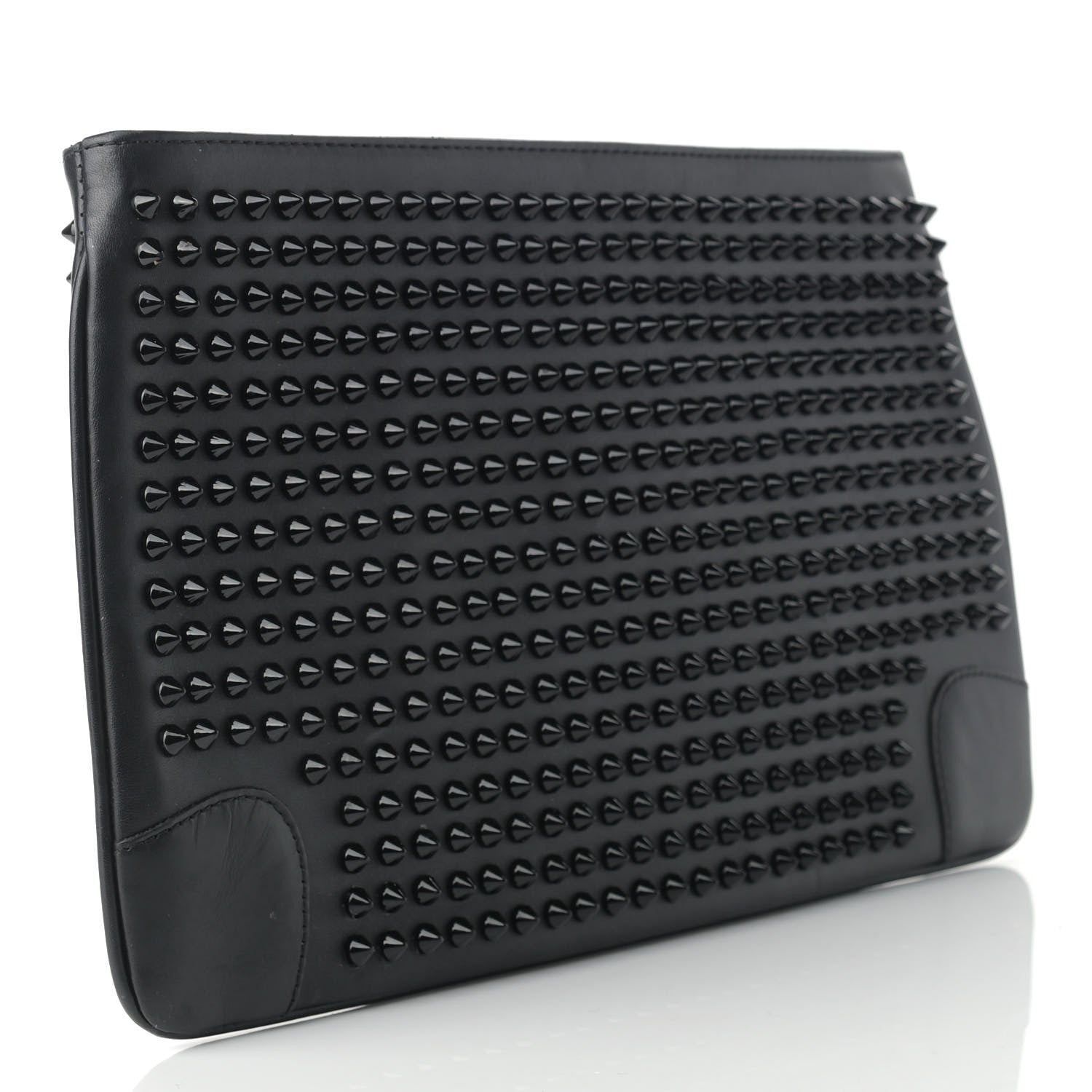 Christian Louboutin Calfskin Studded Clutch Black 3 of 6