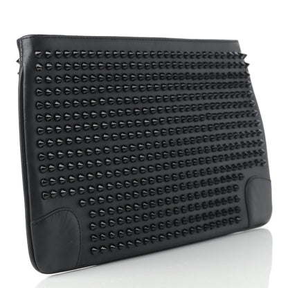 Christian Louboutin Calfskin Studded Clutch Black 3 of 6