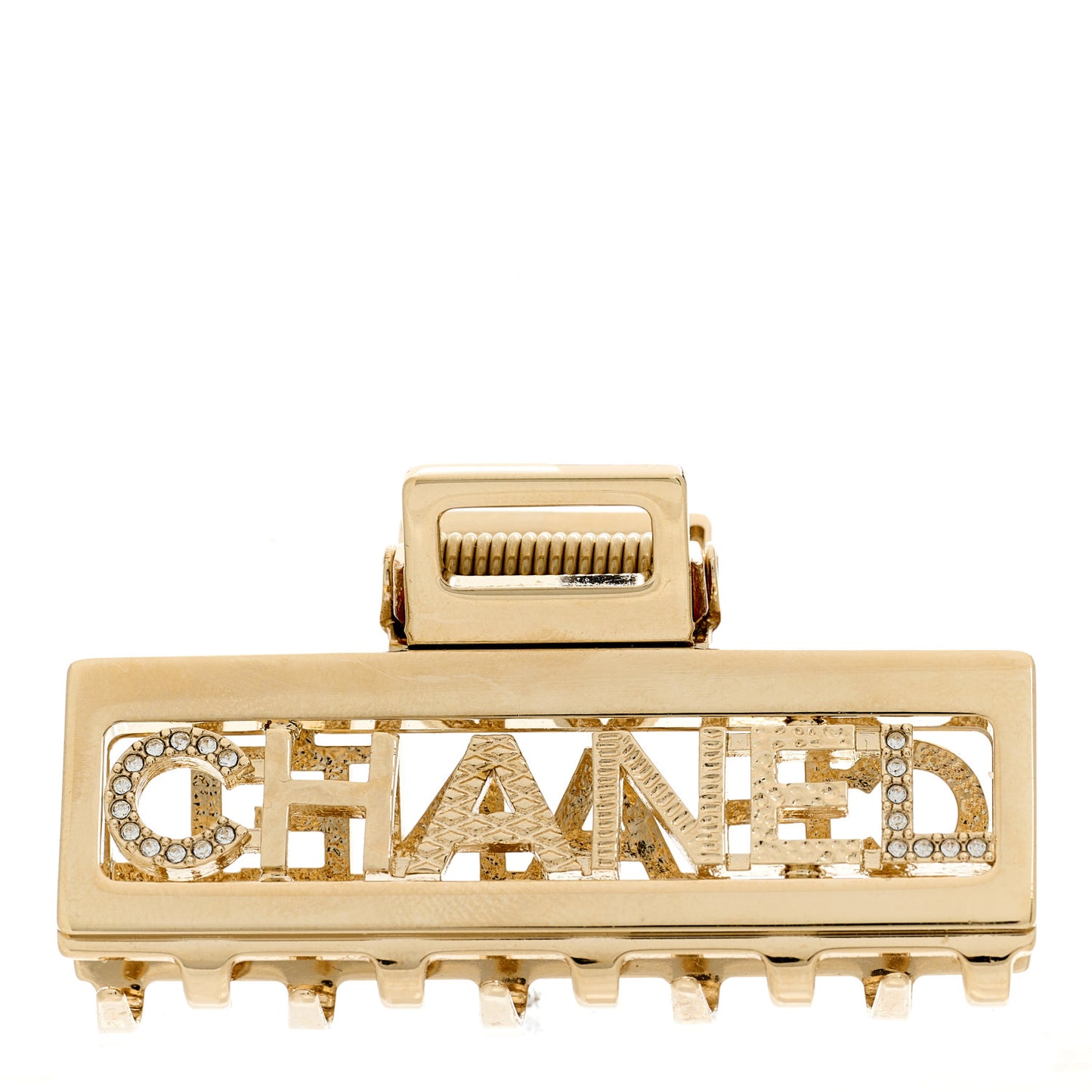 Crystal CC Hair Clip Gold