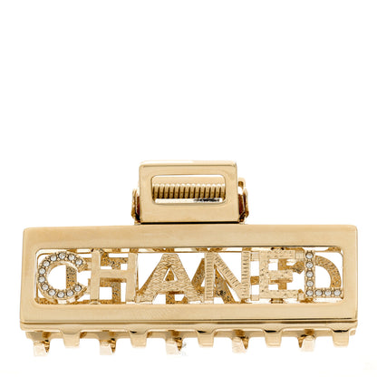 Chanel Crystal CC Hair Clip Gold 3 of 4