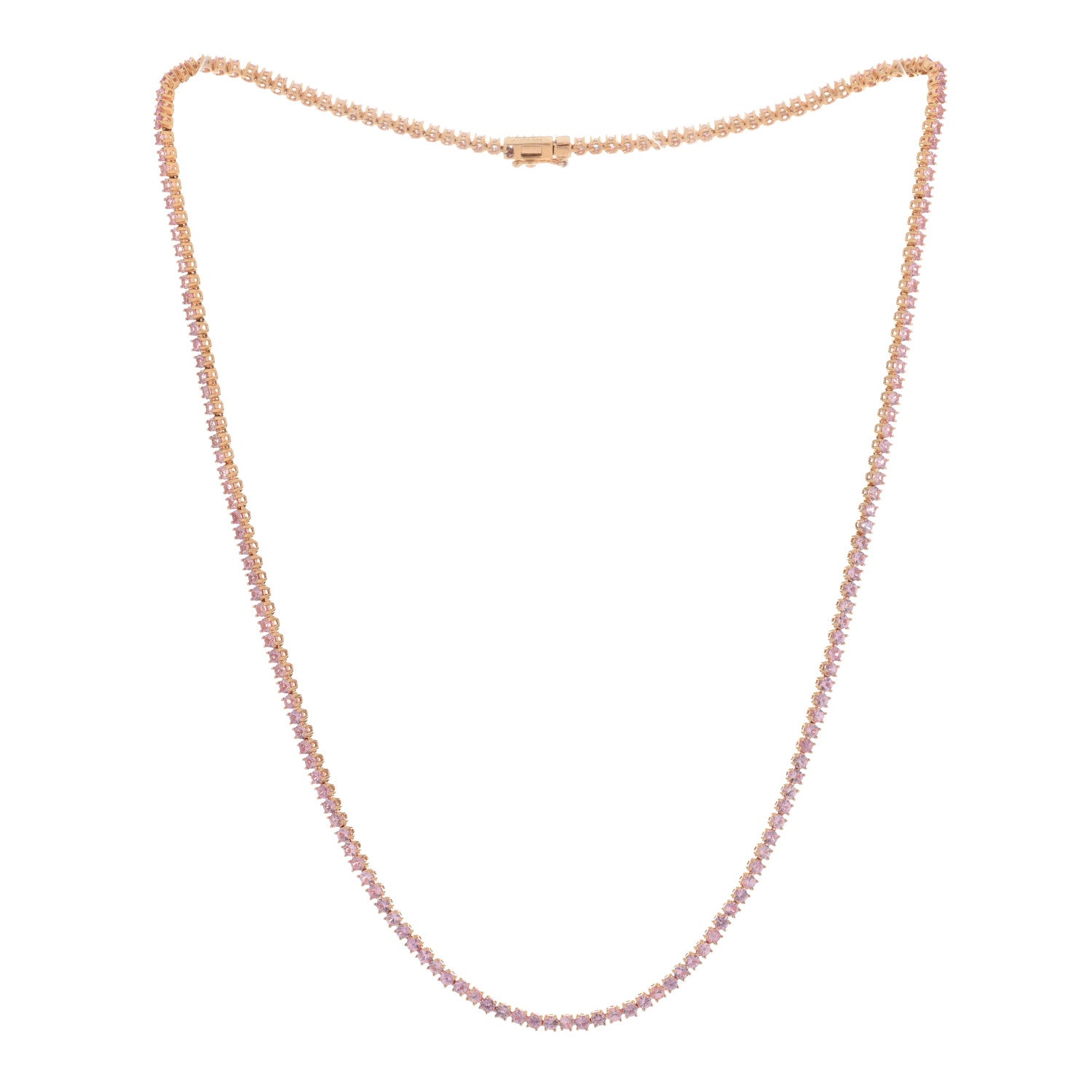 Anita Ko 18K Rose Gold Diamond Pink Sapphire Heart Pendant Lucky Chain Necklace 2 of 4