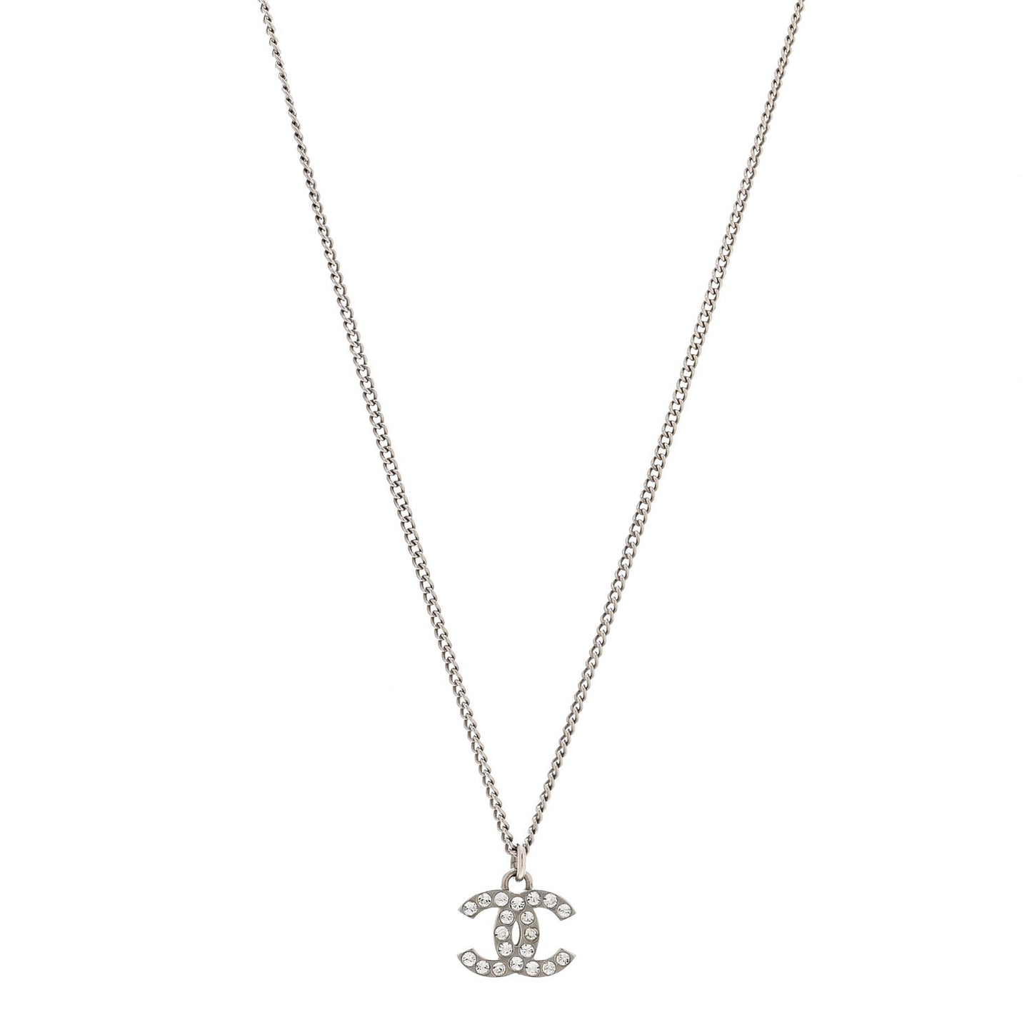Crystal Timeless CC Necklace Silver