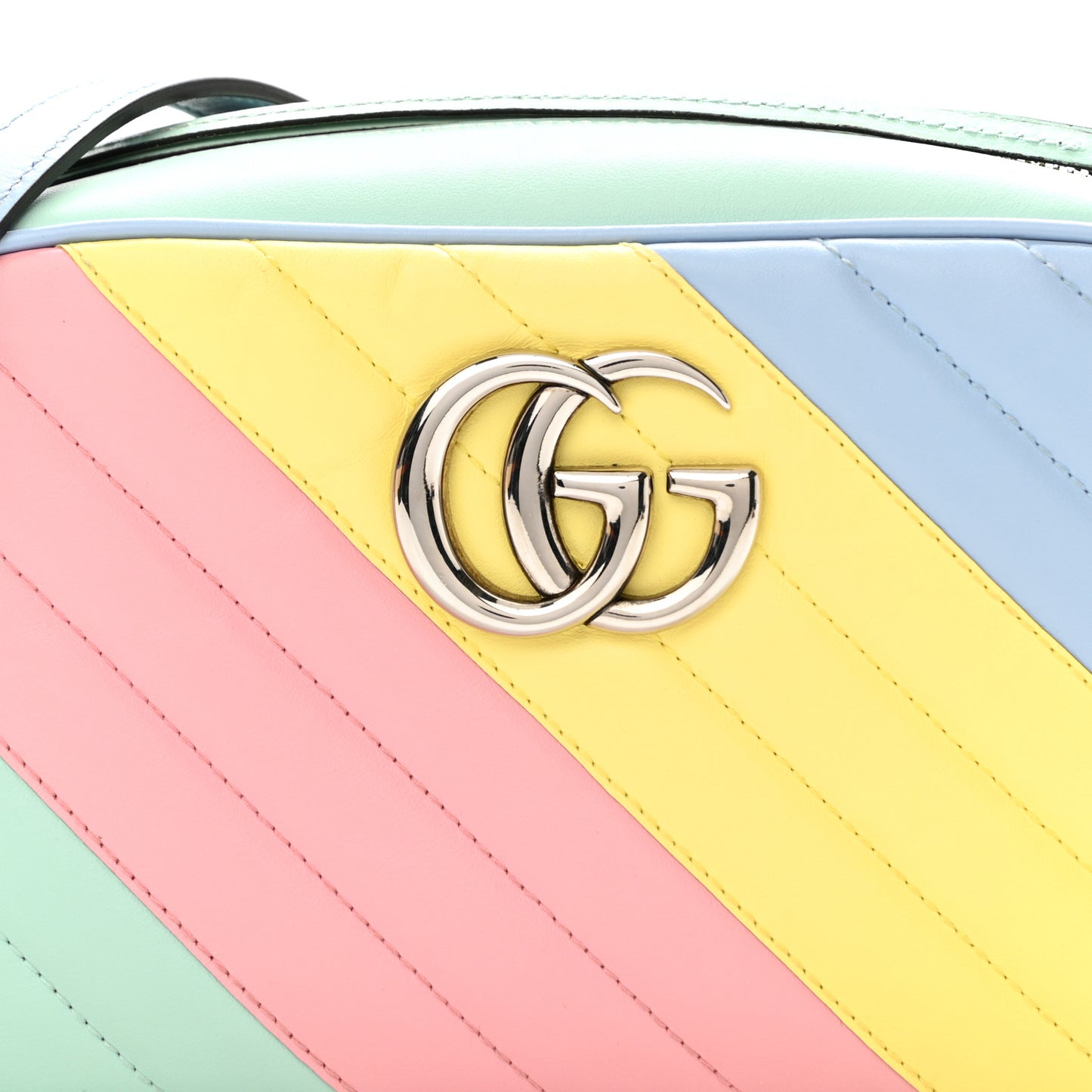 Calfskin Matelasse Diagonal Small GG Marmont Chain Shoulder Bag Multicolor Pastel