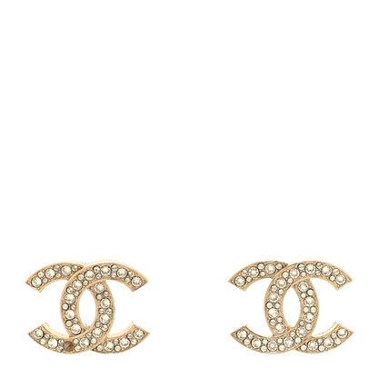 Chanel Crystal CC Earrings Light Gold 1 of 5