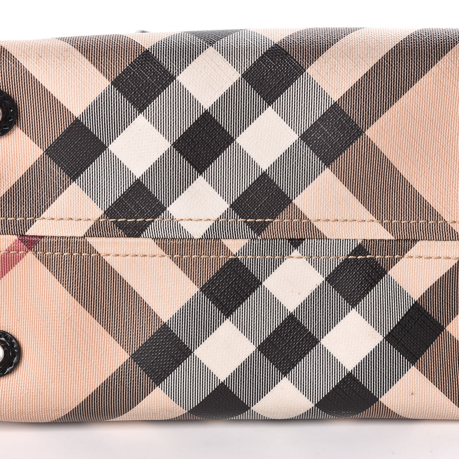 Burberry Patent Trim Nova Check Small Nickie Shopper Tote 22 of 22