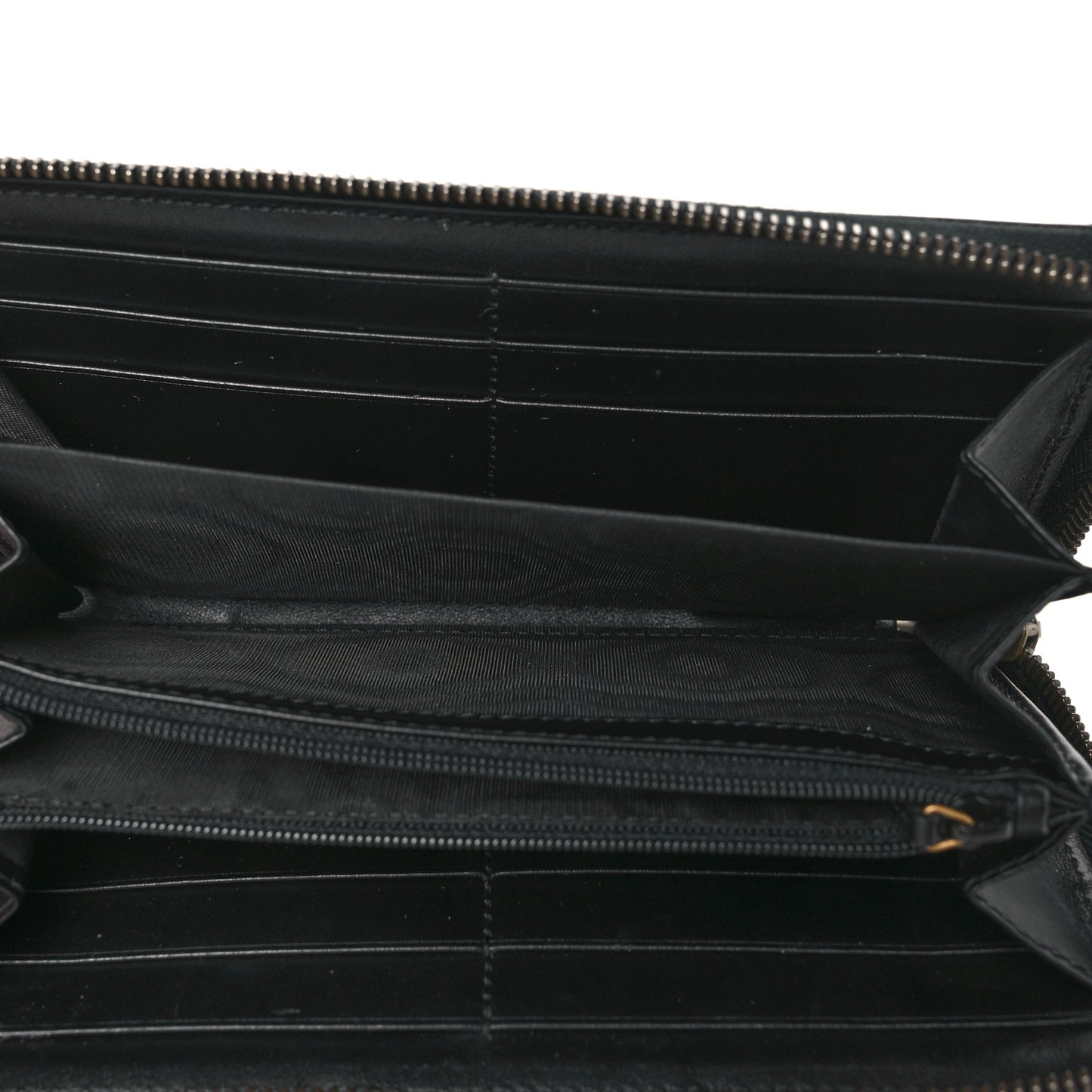 Calfskin Matelasse GG Marmont Zip Around Wallet Black