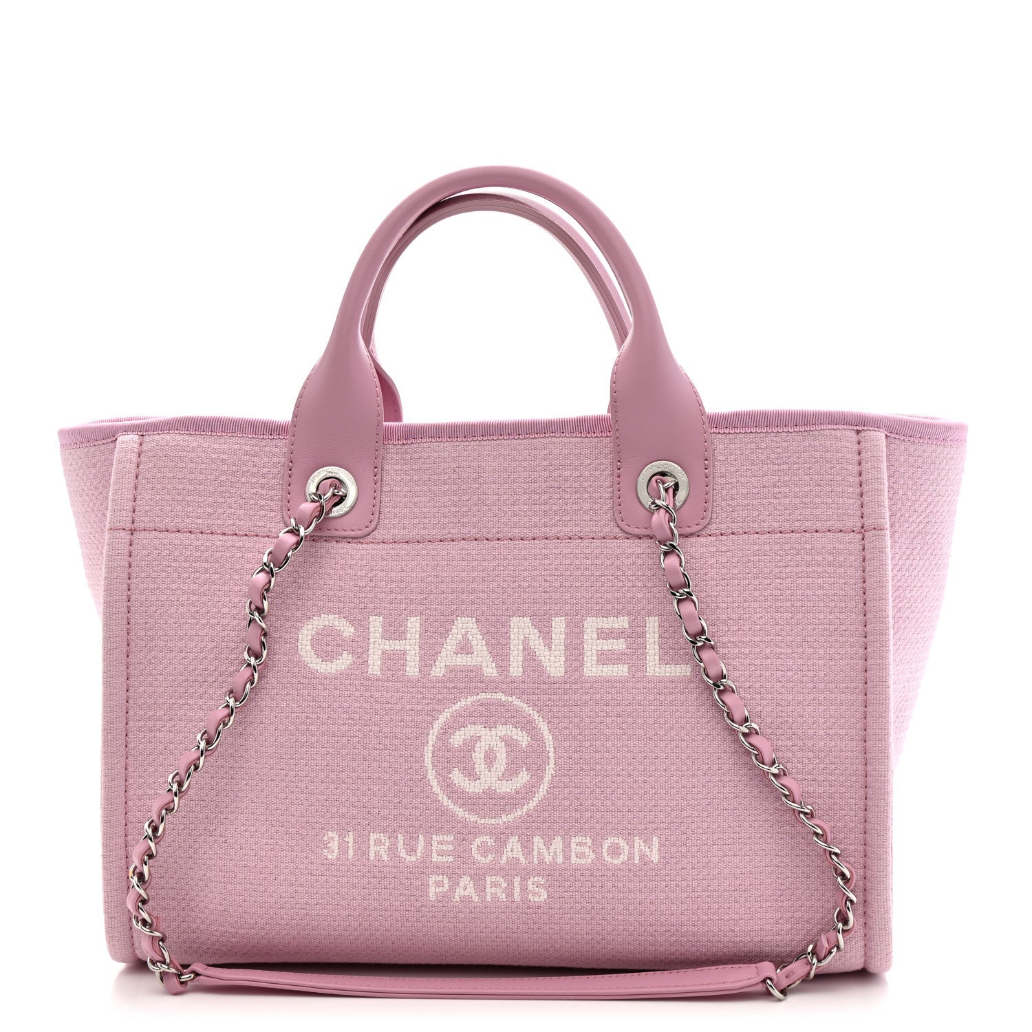 Chanel Mixed Fibers Small Deauville Tote Dark Pink 1 of 12