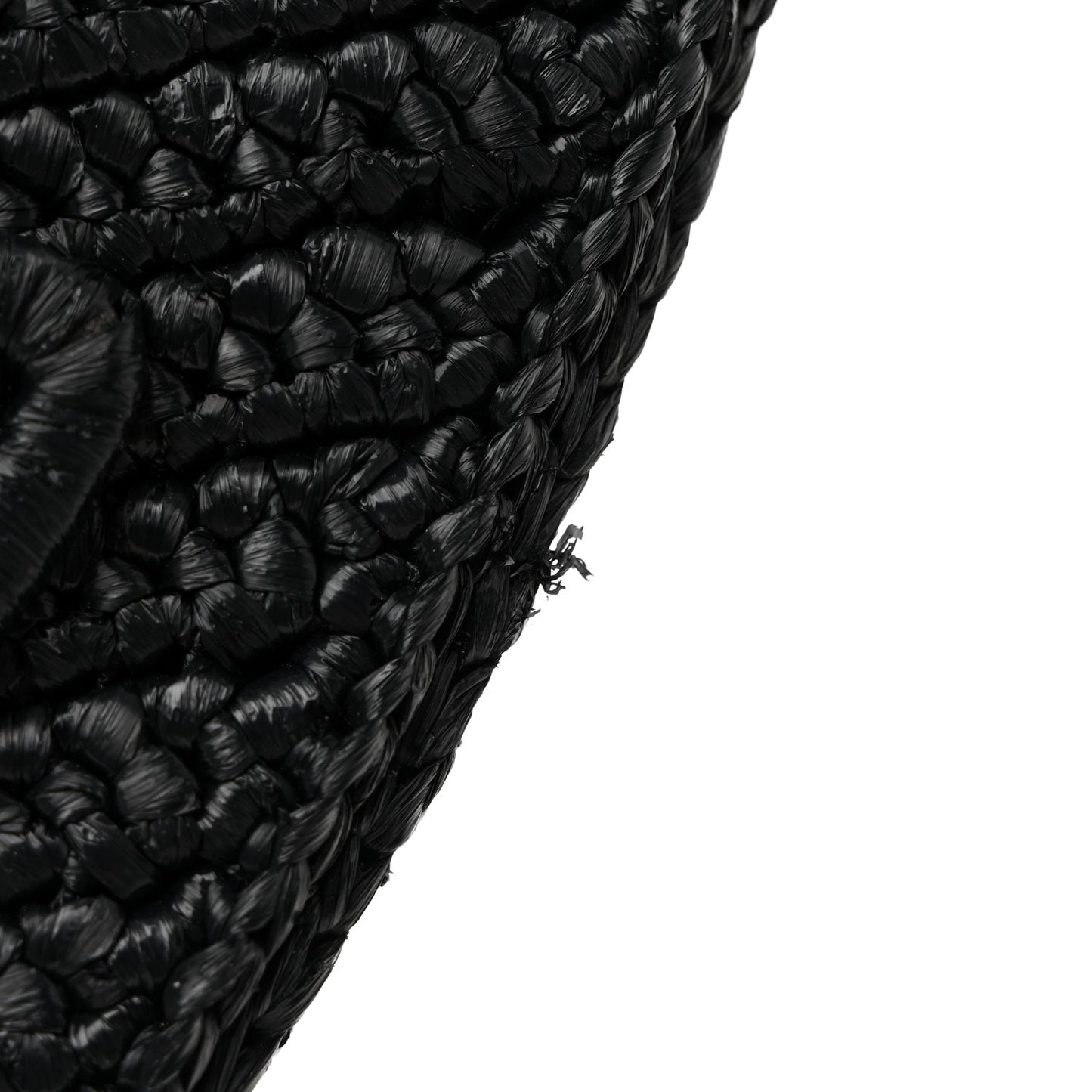 Yarn Raffia Effect Crochet Triangle Shoulder Bag Black