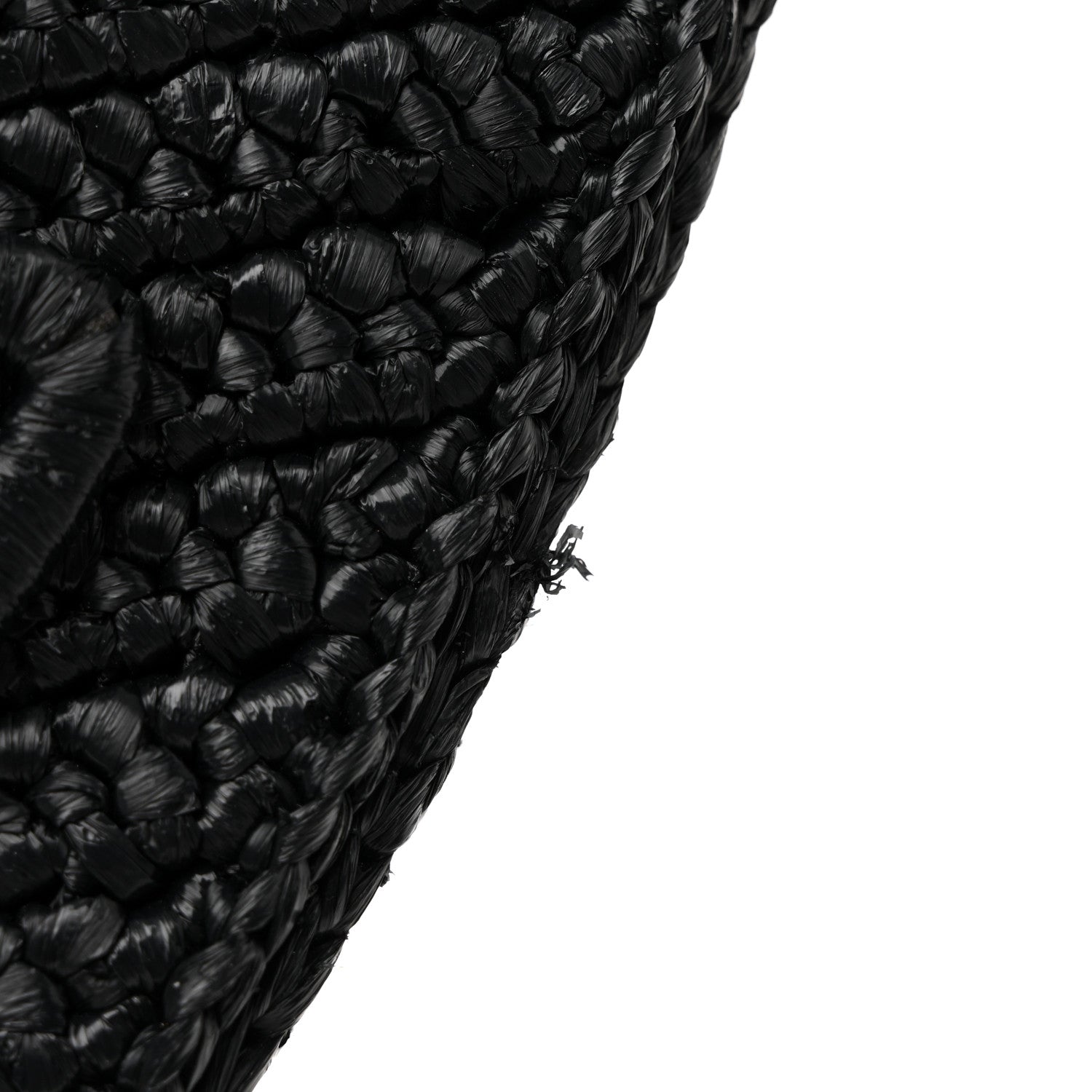 Prada Yarn Raffia Effect Crochet Triangle Shoulder Bag Black 12 of 12