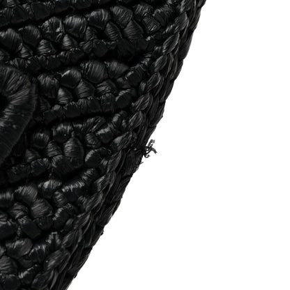 Prada Yarn Raffia Effect Crochet Triangle Shoulder Bag Black 12 of 12