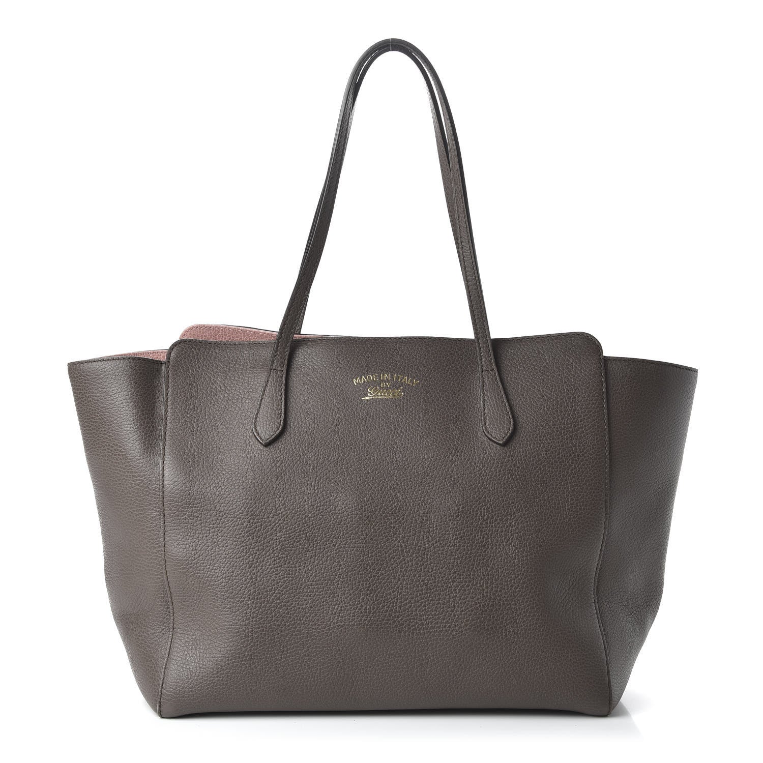 Gucci Dollar Calfskin Medium Swing Tote Grey Field Soft Pink 1 of 10