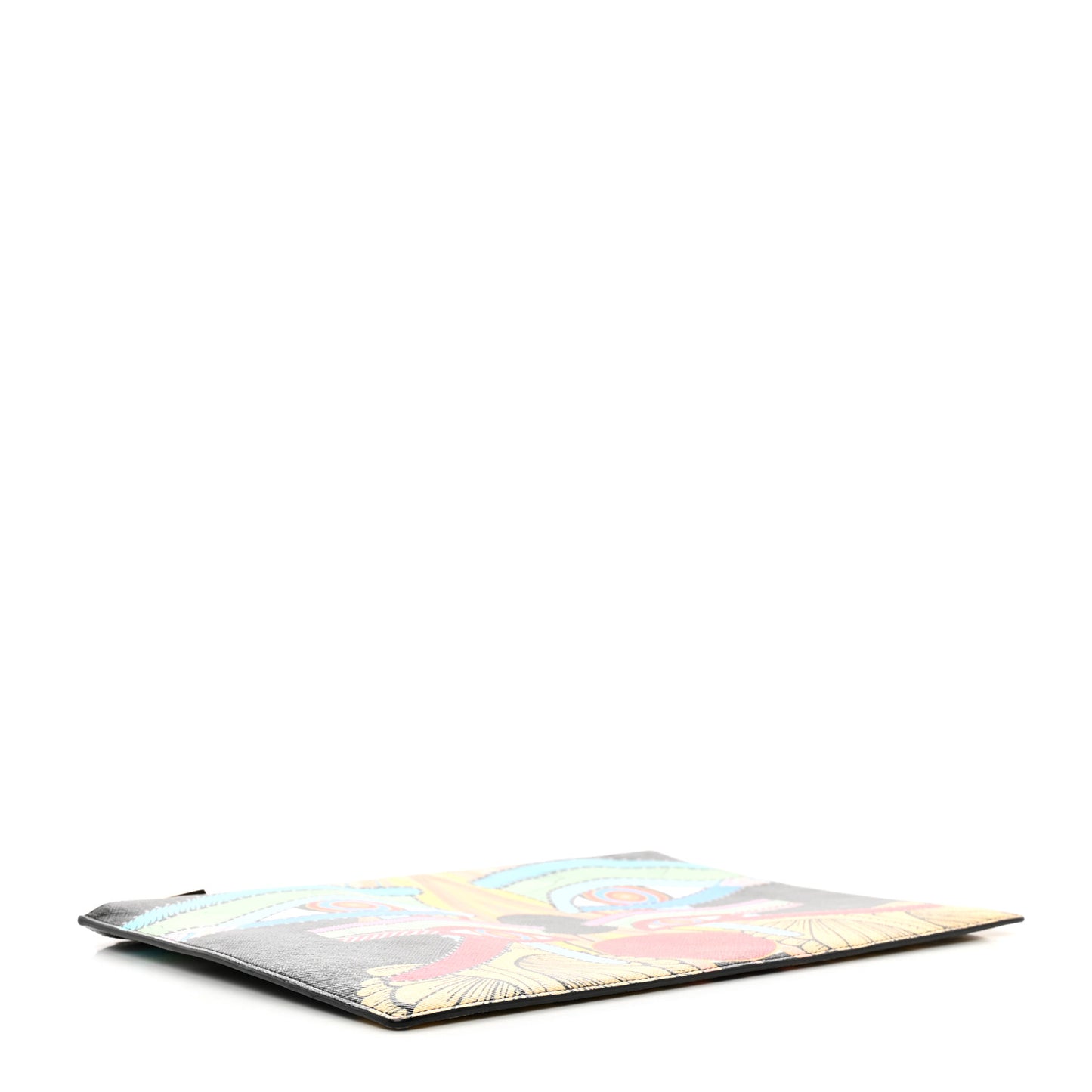 Calfskin Egyptian Print Medium Flat Pouch