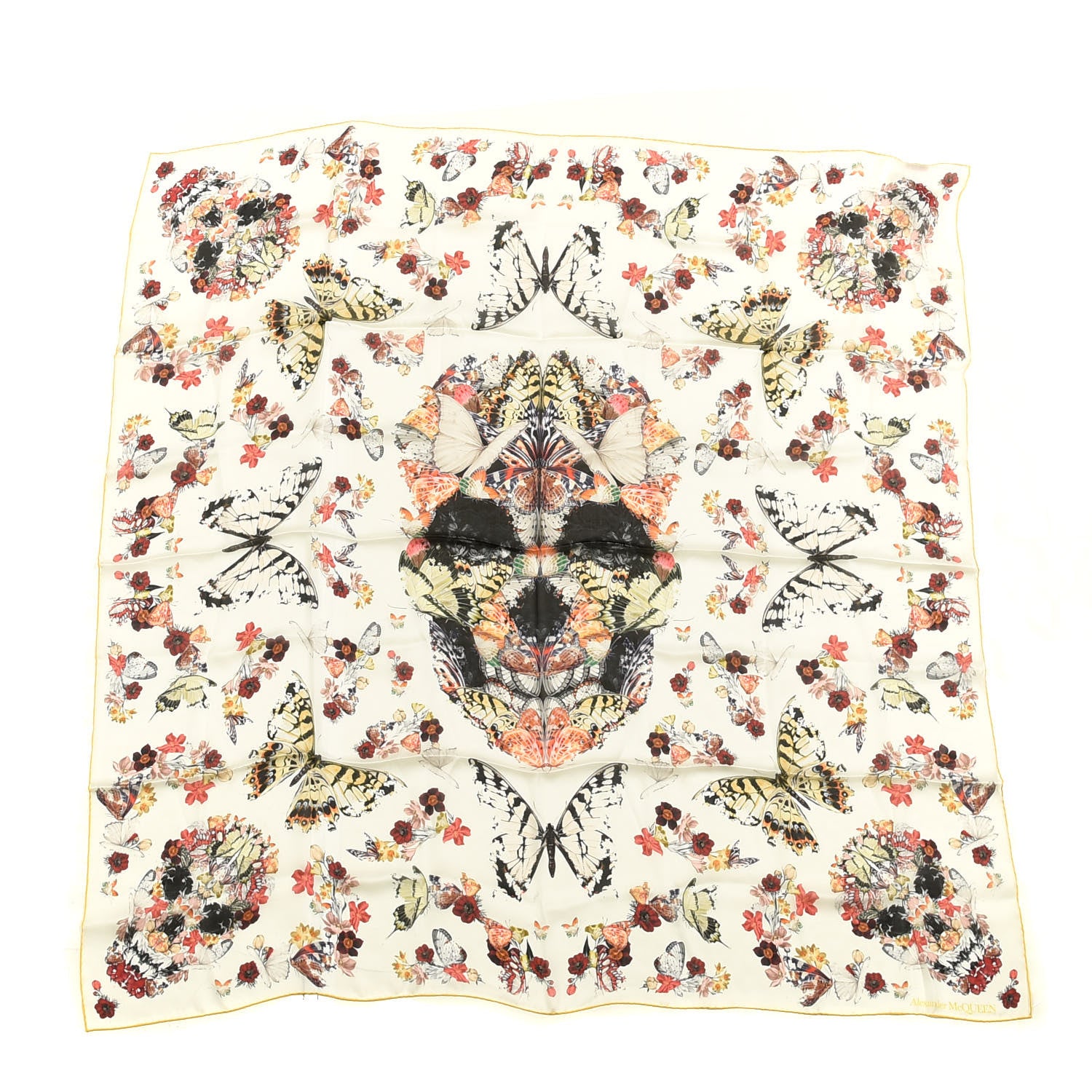 Alexander McQueen Silk Botanical Paisley Shawl Ivory 1 of 3