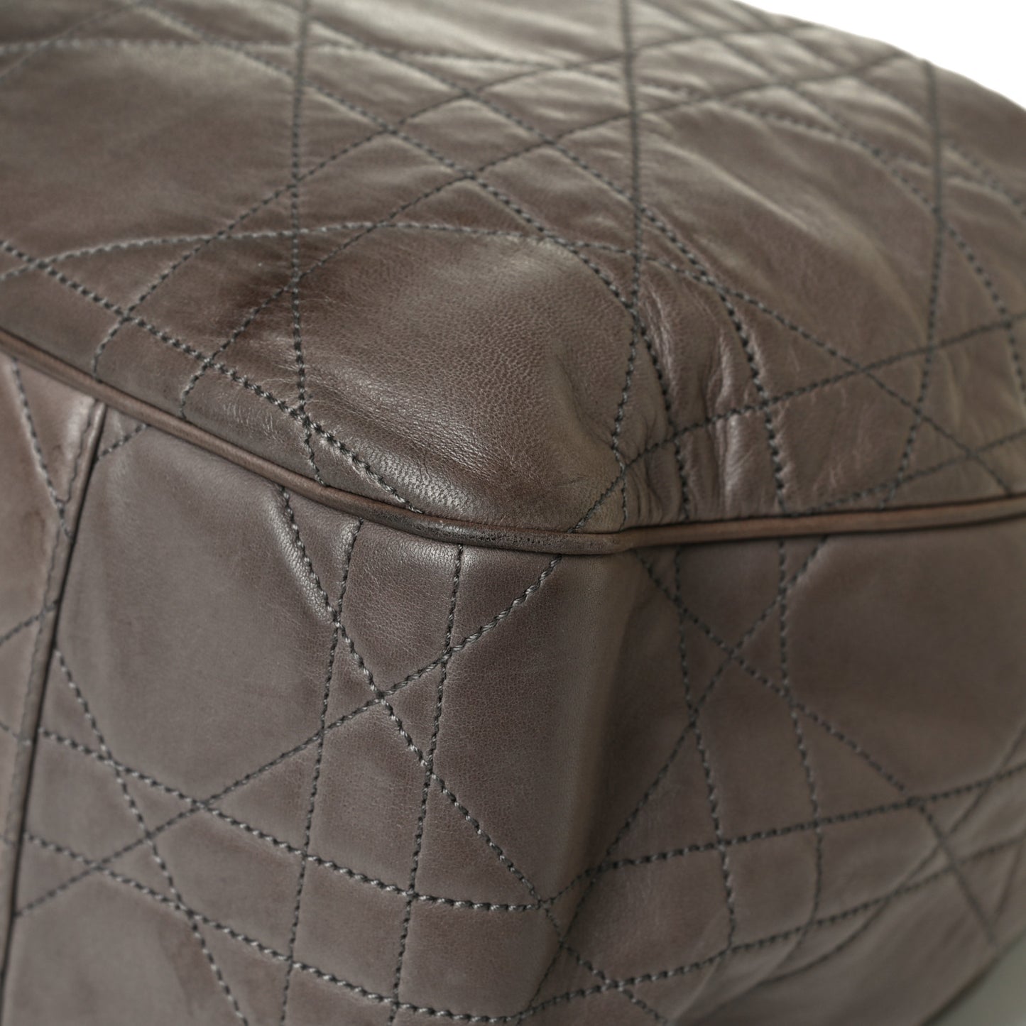 Lambskin Cannage Drawstring Bag Bronze