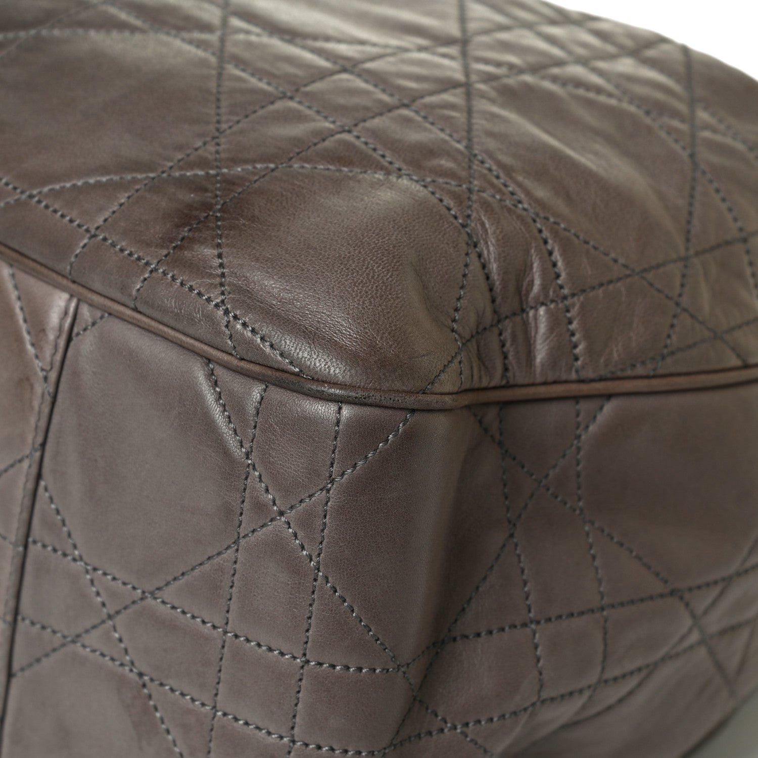 Christian Dior Lambskin Cannage Drawstring Bag Bronze 6 of 14