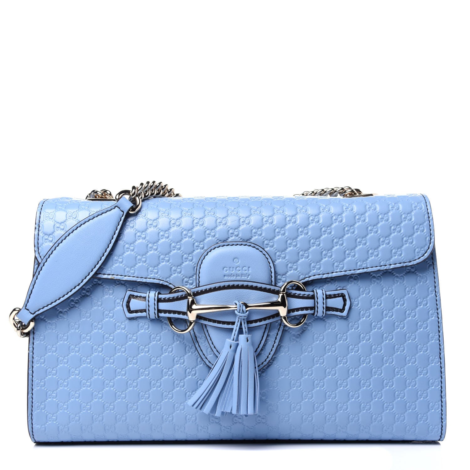 Gucci Microguccissima Medium Emily Chain Shoulder Bag Mineral Blue 1 of 11